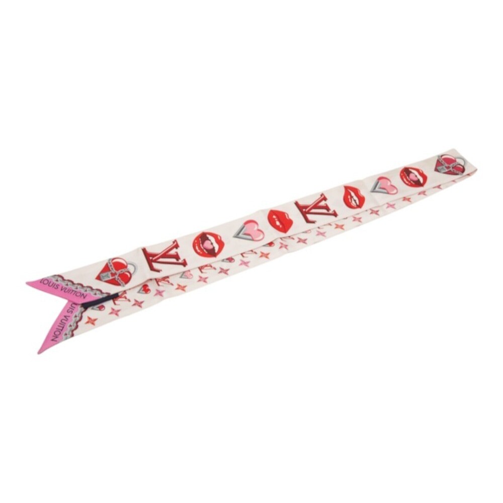 Louis Vuitton Lucky Monogram Bandeau BB Scarf M76117 Pink Multicolor Silk Wom...
